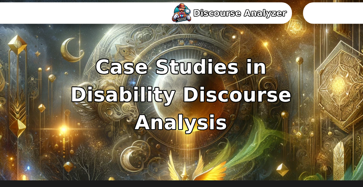 Case Studies in Disability Discourse Analysis - Discourse Analyzer