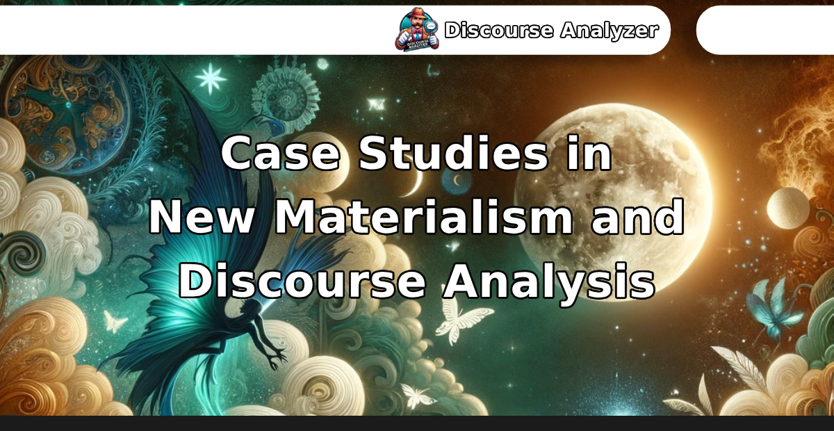 Case Studies in New Materialism and Discourse Analysis - Discourse Analyzer