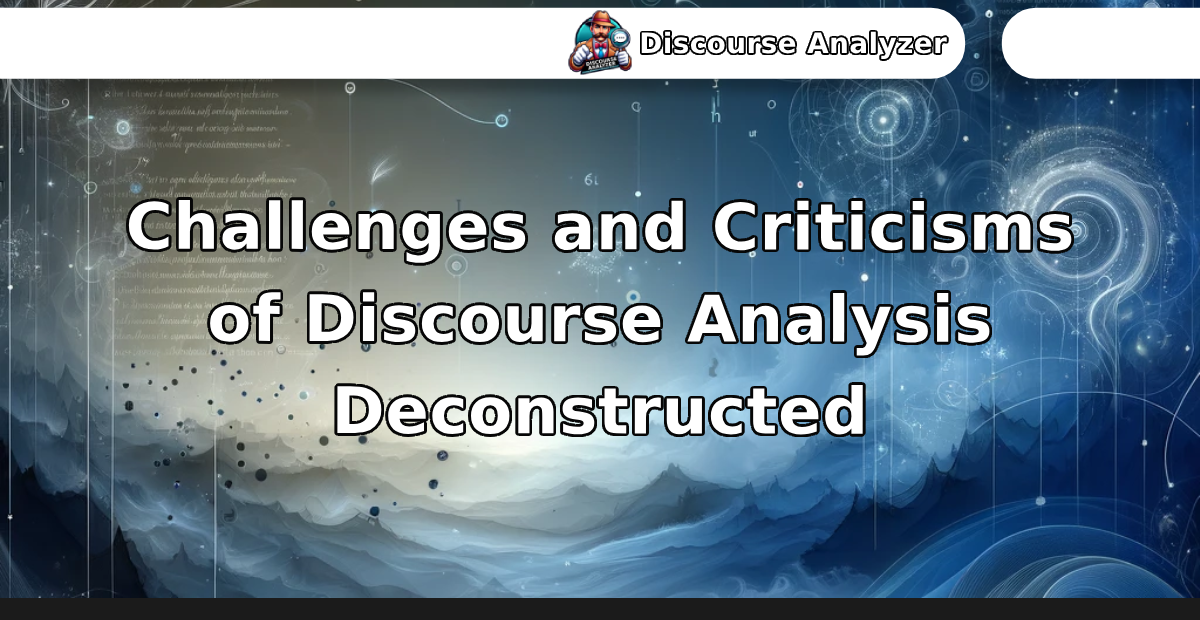 Challenges and Criticisms of Discourse Analysis Deconstructed - Discourse Analyzer AI Toolkit