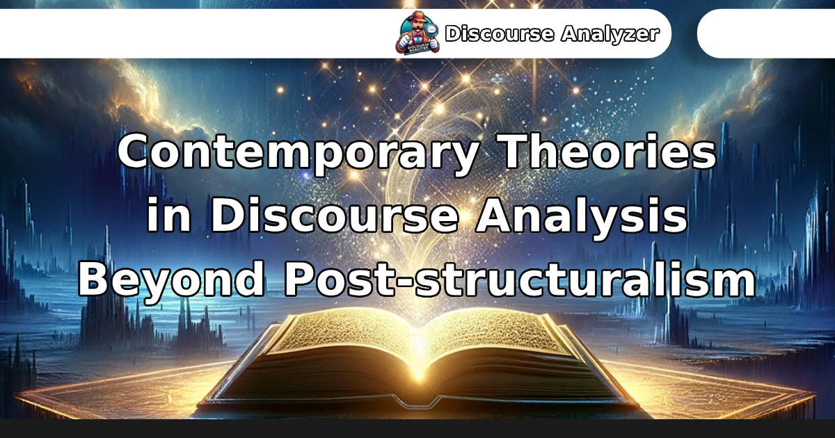 Contemporary Theories In Discourse Analysis Beyond Post-structuralism 