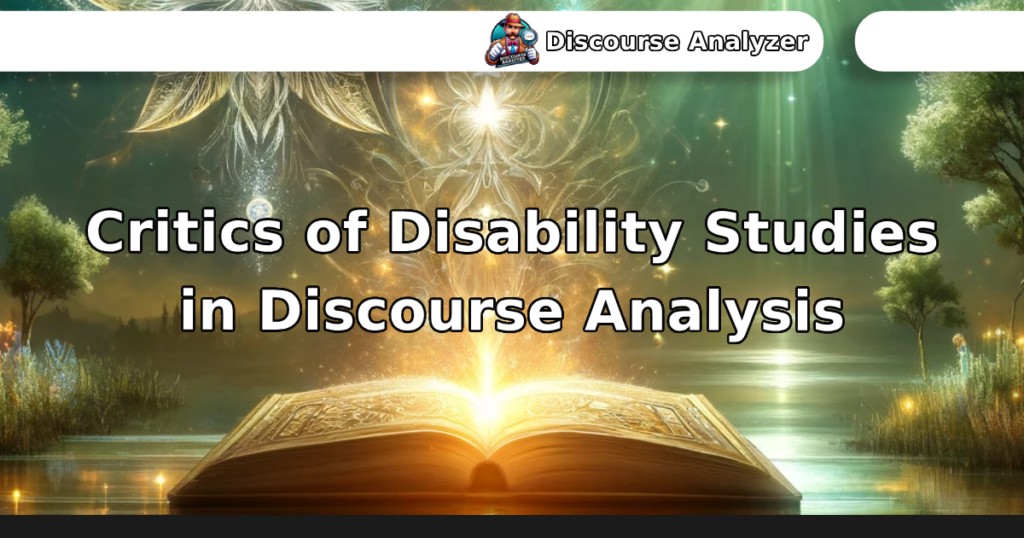 Critics of Disability Studies in Discourse Analysis