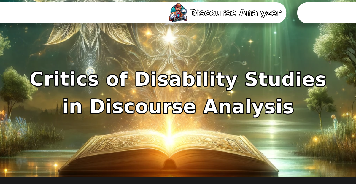 Critics of Disability Studies in Discourse Analysis - Discourse Analyzer