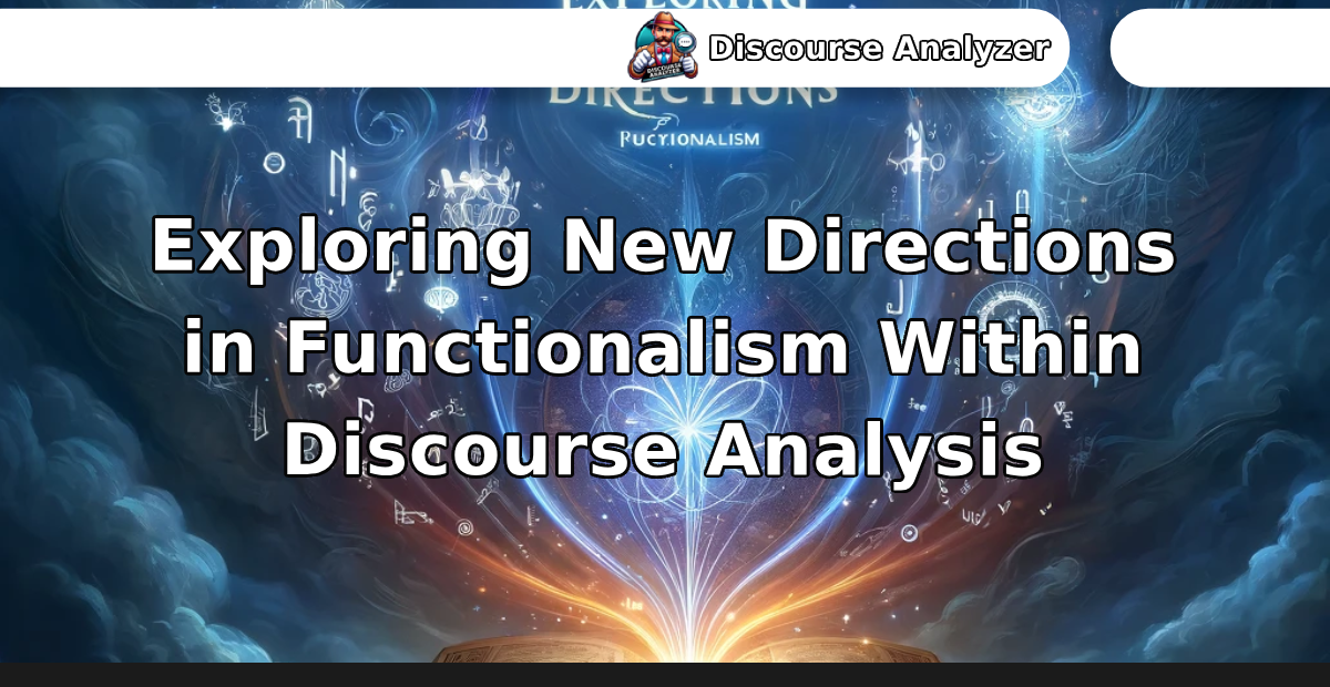 Exploring New Directions in Functionalism Within Discourse Analysis - Discourse Analyzer AI Toolkit