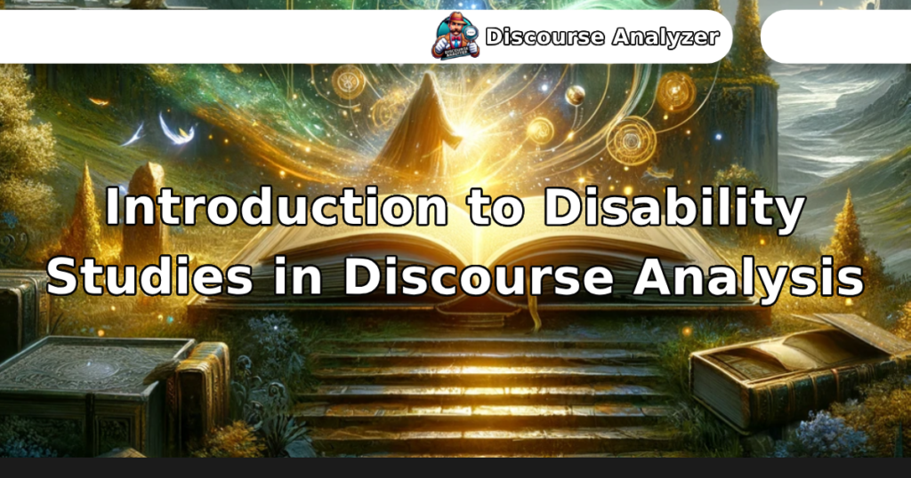 Introduction to Disability Studies in Discourse Analysis