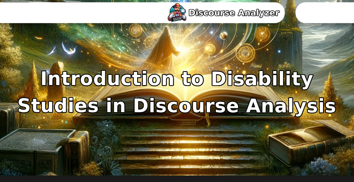 Introduction to Disability Studies in Discourse Analysis - Discourse Analyzer