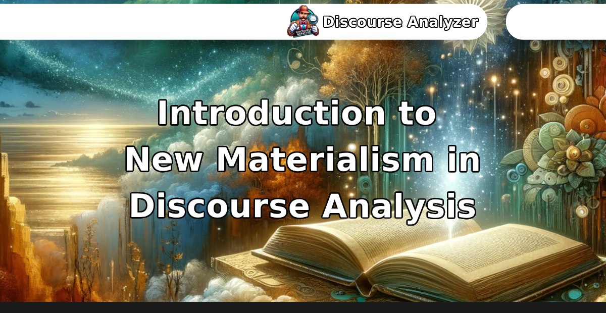 Introduction to New Materialism in Discourse Analysis - Discourse Analyzer