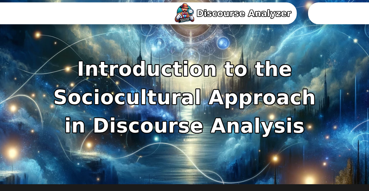 Introduction to the Sociocultural Approach in Discourse Analysis - Discourse Analyzer