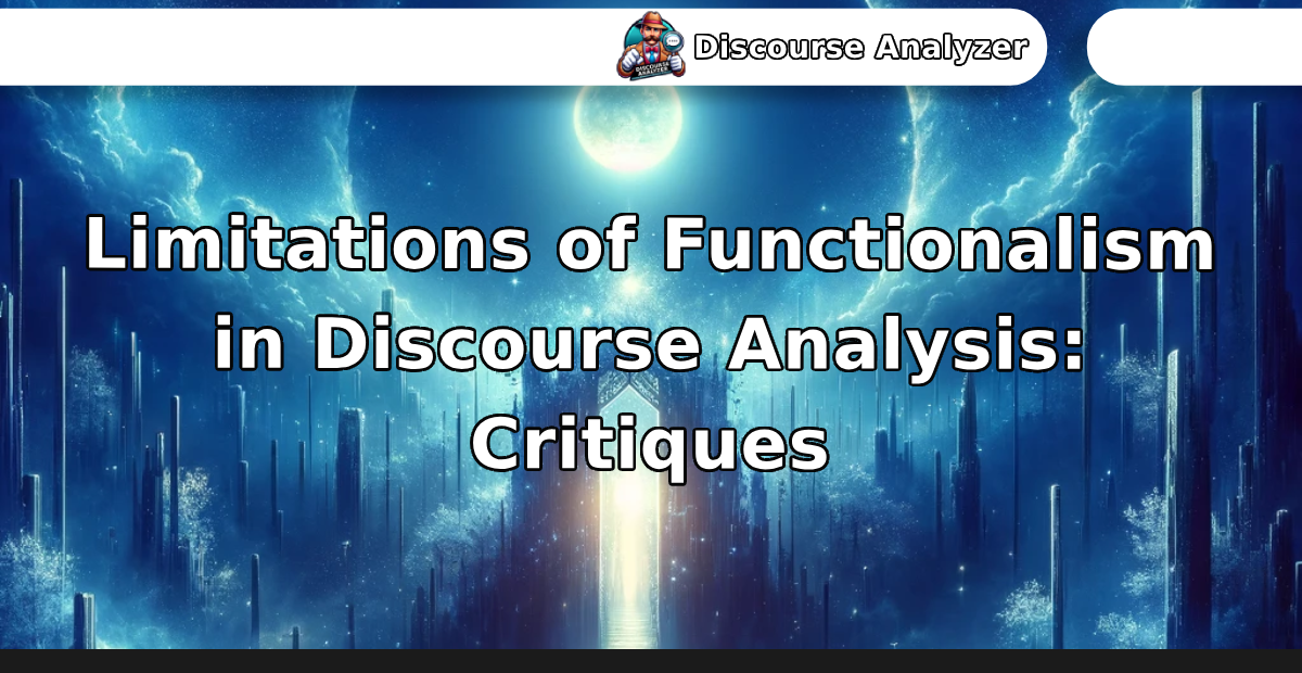 Limitations of Functionalism in Discourse Analysis_ Critiques - Discourse Analyzer AI Toolkit