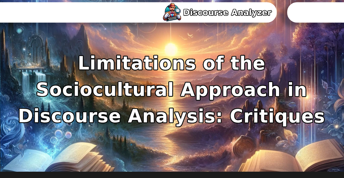 Limitations of the Sociocultural Approach in Discourse Analysis: Critiques - Discourse Analyzer