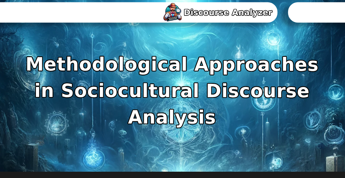 Methodological Approaches in Sociocultural Discourse Analysis - Discourse Analyzer
