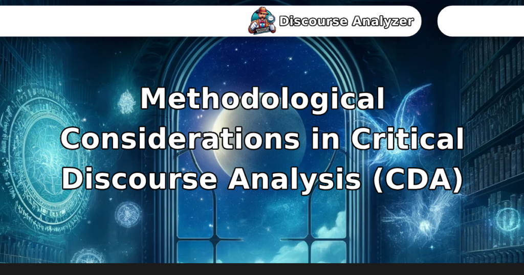 Methodological Considerations in Critical Discourse Analysis (CDA)