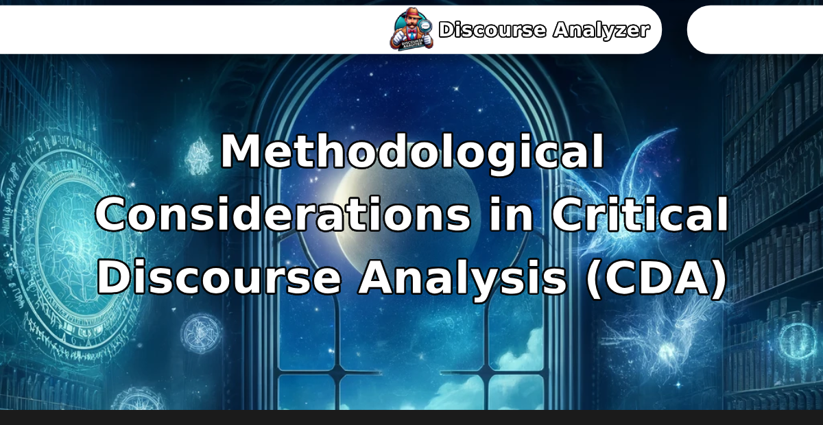 Methodological Considerations in Critical Discourse Analysis (CDA) - Discourse Analyzer