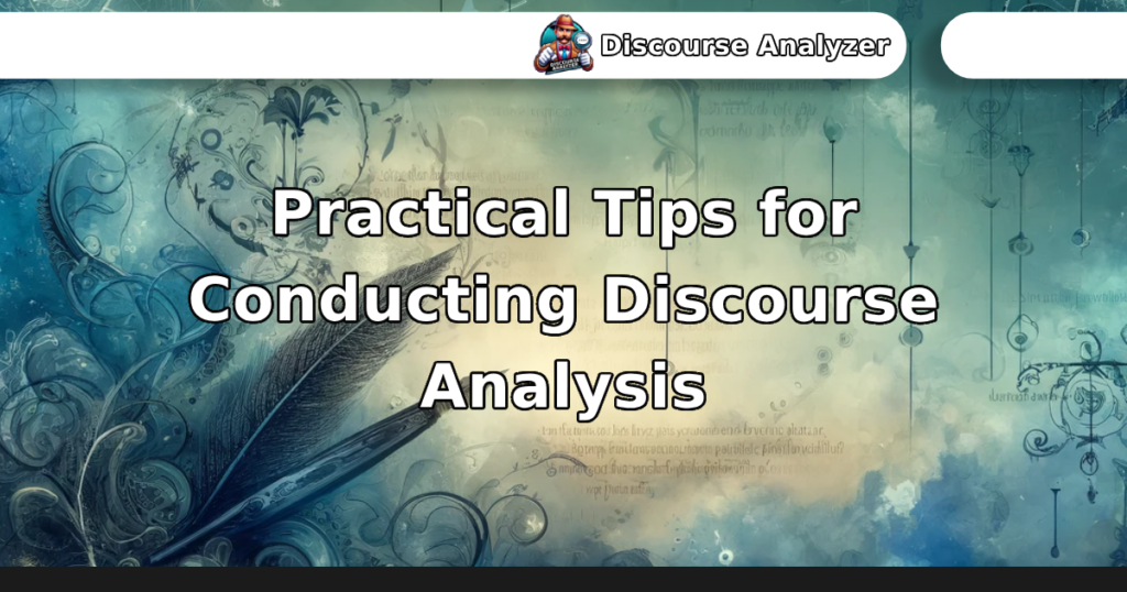 Practical Tips for Conducting Discourse Analysis