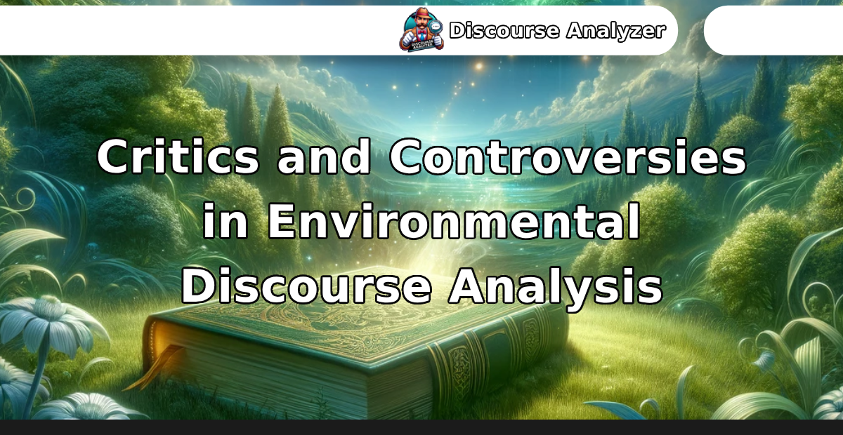 Critics and Controversies in Environmental Discourse Analysis - Discourse Analyzer