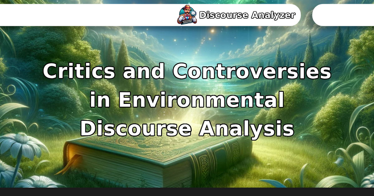 Critics and Controversies in Environmental Discourse Analysis ...