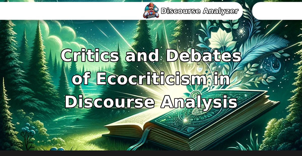 Critics and Debates of Ecocriticism in Discourse Analysis - Discourse Analyzer