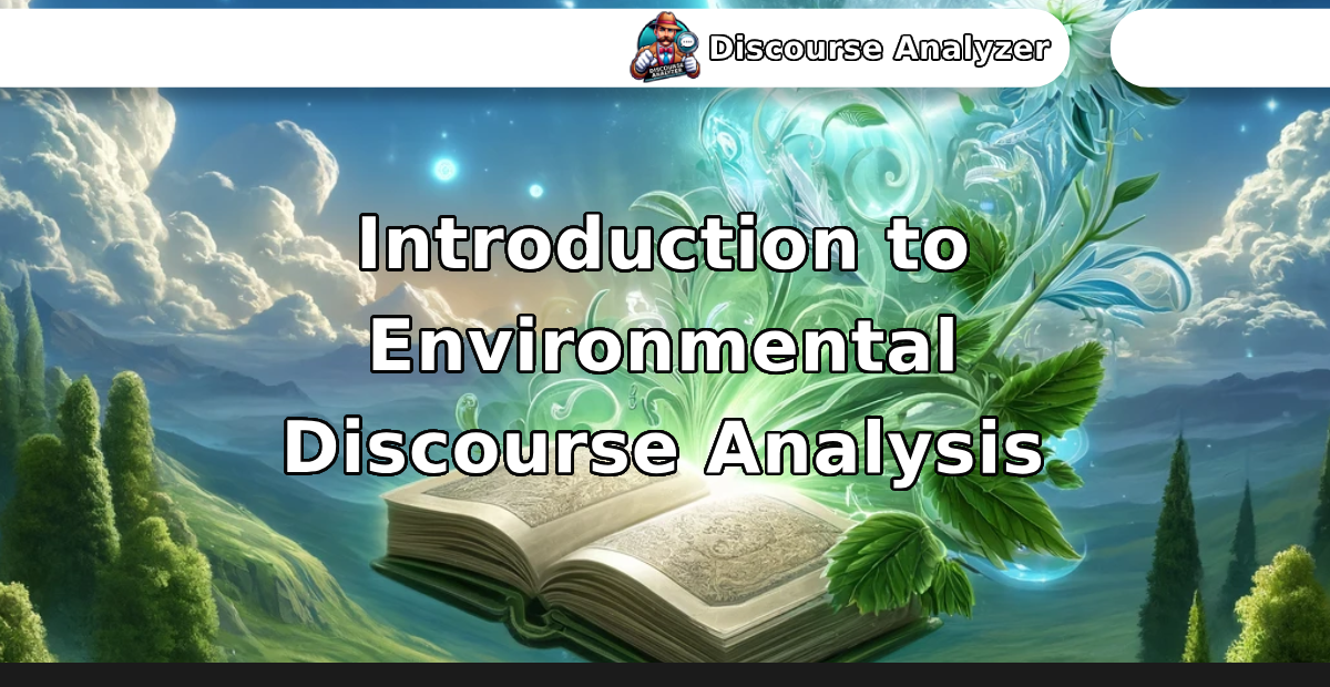 Introduction to Environmental Discourse Analysis - Discourse Analyzer