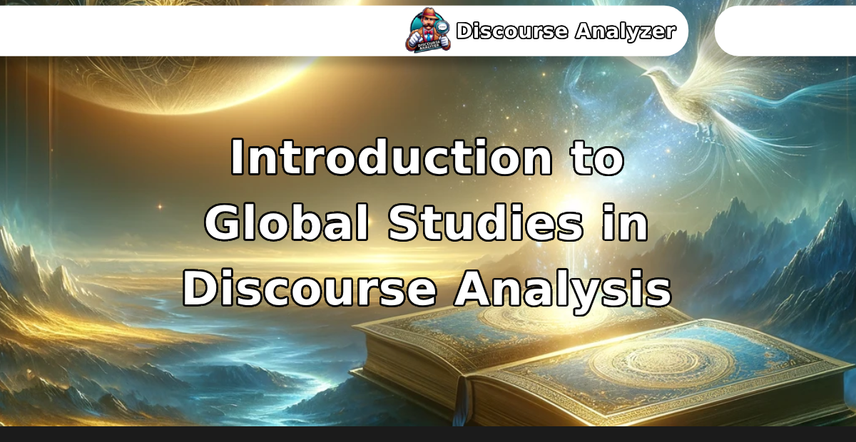Introduction to Global Studies in Discourse Analysis - Discourse Analyzer