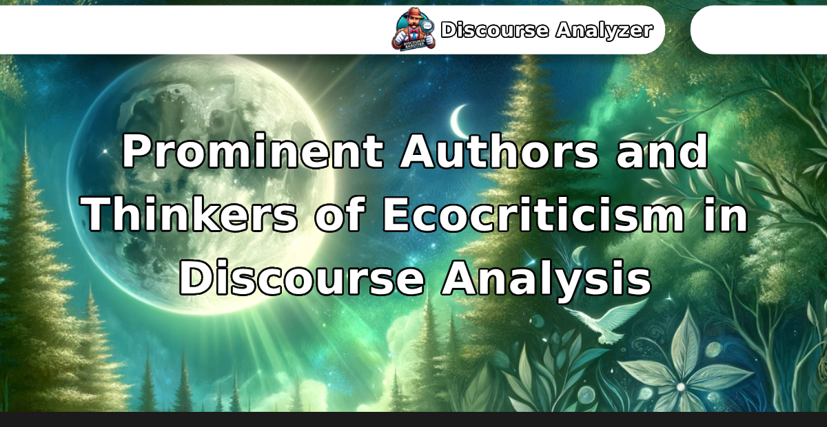 Prominent Authors and Thinkers of Ecocriticism in Discourse Analysis - Discourse Analyzer