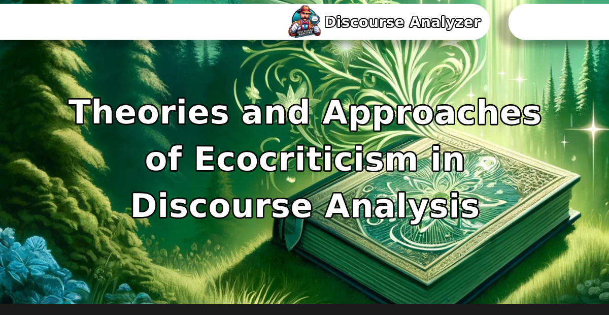 Theories and Approaches of Ecocriticism in Discourse Analysis - Discourse Analyzer