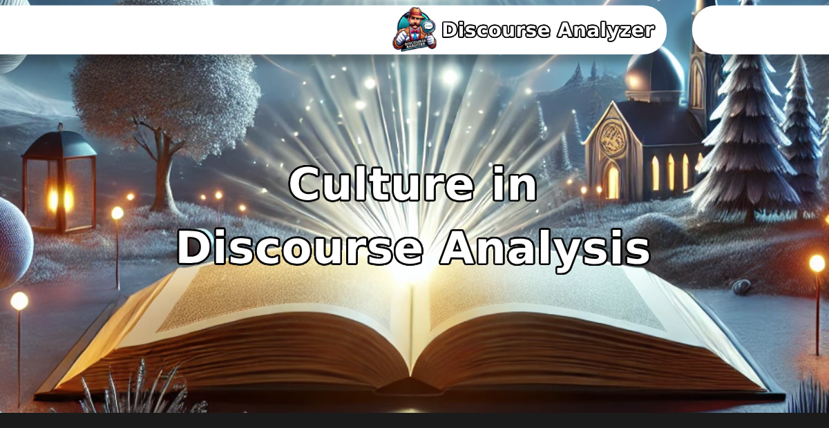 Culture in Discourse Analysis - Discourse Analyzer AI Toolkit