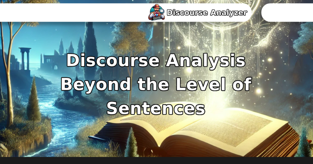 Discourse Analysis Beyond the Level of Sentences