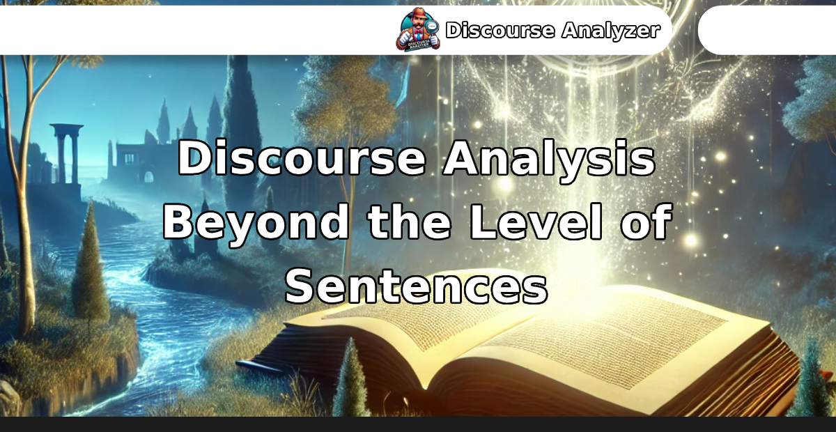 Discourse Analysis Beyond the Level of Sentences