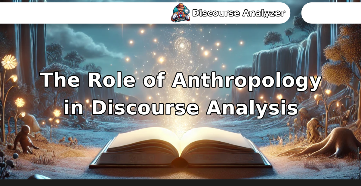 The Role of Anthropology in Discourse Analysis